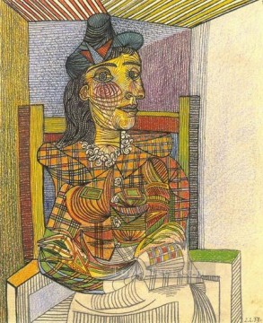 座るドラ・マールの肖像画 1 1938年 パブロ・ピカソ Oil Paintings